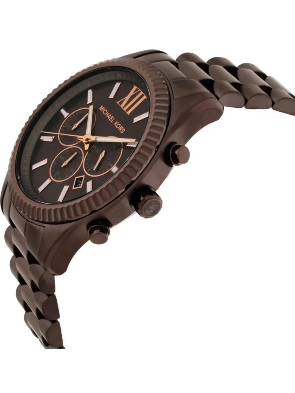NWT Michael Kors Oversized Lexington Chronograph Quartz Brown Dial Men's Watch